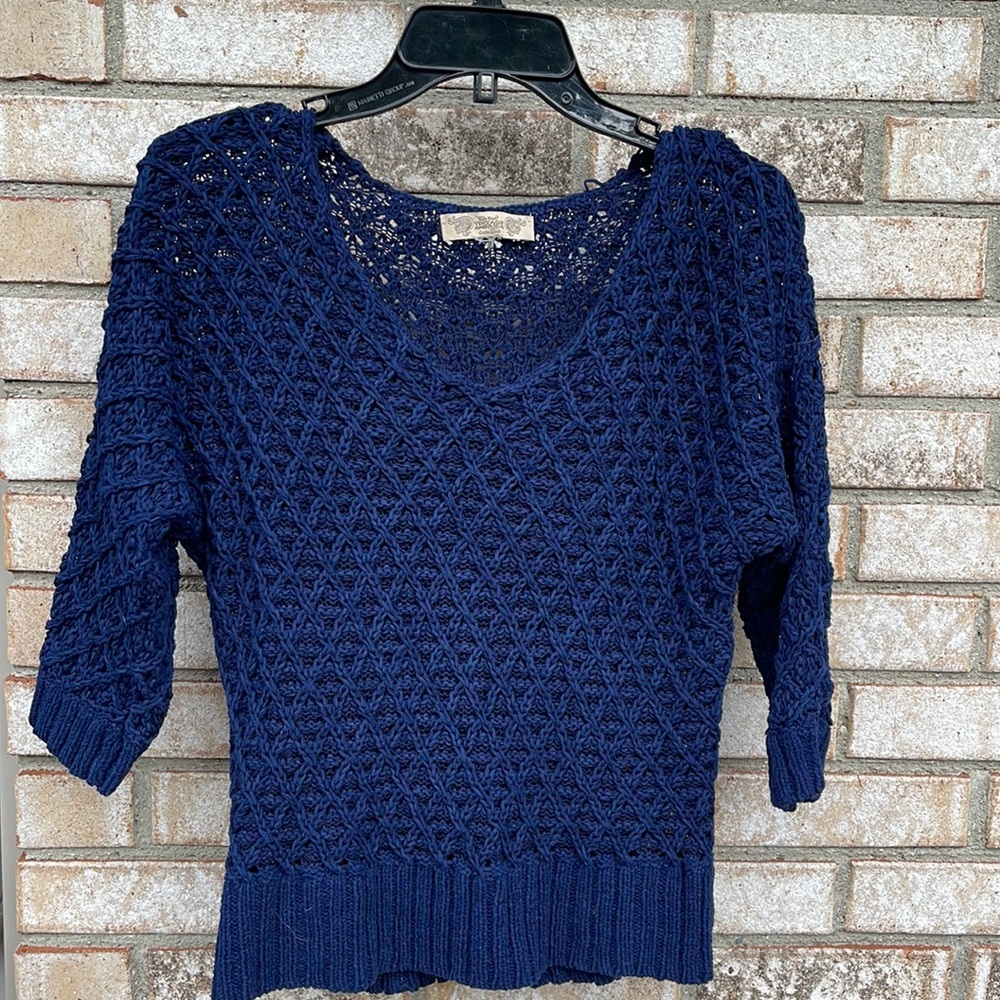 EUC Nine West Vintage Collection open weave 3/4 sleeve sweater size S